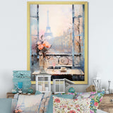 Paris winter Window View II - Cityscapes Canvas Wall Art