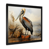 Retro Pelican by the shore - Pelican Home Decor Art