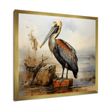 Retro Pelican by the shore - Pelican Home Decor Art