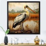 Black Pelican by the shore - Pelican Bedroom Wall Art