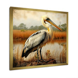 Black Pelican by the shore - Pelican Bedroom Wall Art