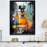 Gold and blue Fragrant bottles of art deco perfumes 1 - Fashion Canvas Wall Art