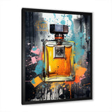 Gold and blue Fragrant bottles of art deco perfumes 1 - Fashion Canvas Wall Art