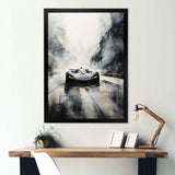 Grey minimalist race car tracks  I - Architecture Canvas Wall Art