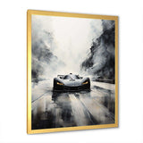 Grey minimalist race car tracks  I - Architecture Canvas Wall Art