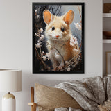 Curious Meadow Mouse rodent - White Rodent Wall Art