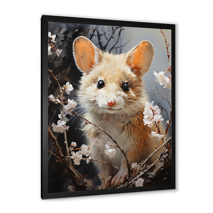 Curious Meadow Mouse rodent - White Rodent Wall Art
