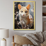 Curious Meadow Mouse rodent - White Rodent Wall Art