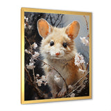 Curious Meadow Mouse rodent - White Rodent Wall Art