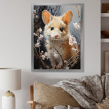 Curious Meadow Mouse rodent - White Rodent Wall Art