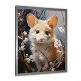Curious Meadow Mouse rodent - White Rodent Wall Art
