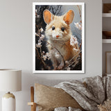 Curious Meadow Mouse rodent - White Rodent Wall Art
