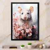 Rats floral Portrait blooms - Rodent Bedroom Wall Art