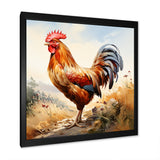 Red Roosters Farm and meadows - Rooster Wall Decor