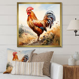 Red Roosters Farm and meadows - Rooster Wall Decor