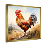 Red Roosters Farm and meadows - Rooster Wall Decor