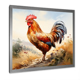 Red Roosters Farm and meadows - Rooster Wall Decor