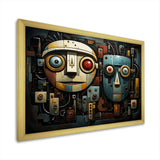 Blue and bleige Robot Revolution  - Fashion Canvas Wall Art