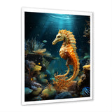Blue and yellow Seahorse Ballet - Seahorse Wall Art Prints