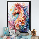 Pink Seahorse Oceanic Elegance - Seahorse Wall Art Prints