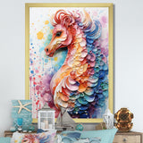 Pink Seahorse Oceanic Elegance - Seahorse Wall Art Prints