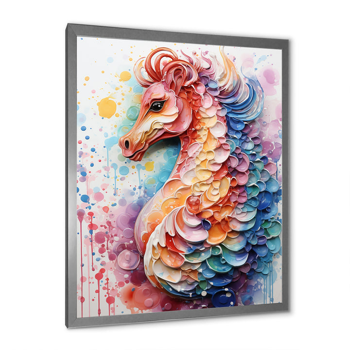 Pink Seahorse Oceanic Elegance - Seahorse Wall Art Prints