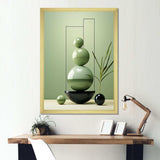 Green Zen spiritual stone 2 - Spiritual Canvas Wall Art