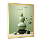 Green Zen spiritual stone 2 - Spiritual Canvas Wall Art