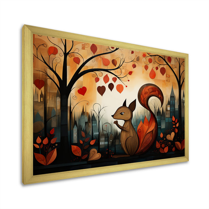 Squirrel landscape for nursery - Squirrel Living Room Wall Art
