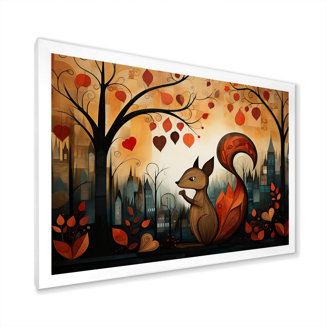 Squirrel landscape for nursery - Squirrel Living Room Wall Art