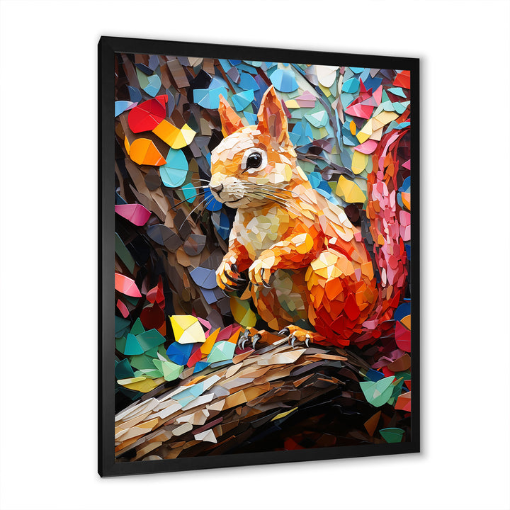 Colorful squirrel collage Delight - Squirrel Bedroom Wall Art