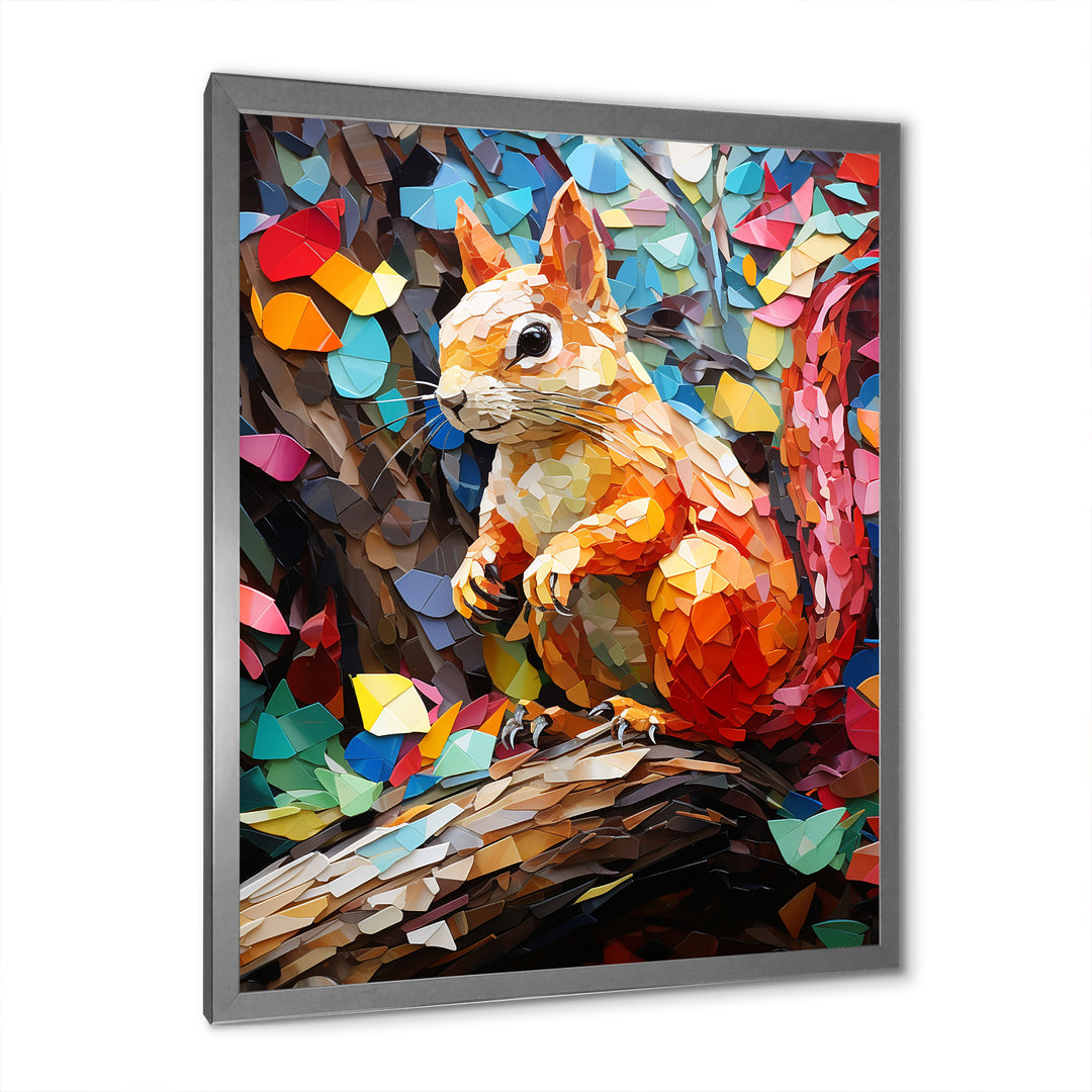 Colorful squirrel collage Delight - Squirrel Bedroom Wall Art