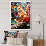 Colorful squirrel collage Delight - Squirrel Bedroom Wall Art