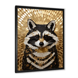 Gold and black curious racoon - Raccoon Canvas Wall Art