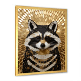 Gold and black curious racoon - Raccoon Canvas Wall Art