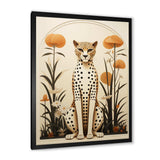 Beige and green mid century cheetah meadow - Animals Canvas Wall Art