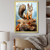 Brown squirrel forest adventure - Squirrel Wall Art Prints