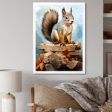 Brown squirrel forest adventure - Squirrel Wall Art Prints