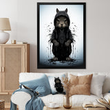 Black squirrel silhouette elegance - Squirrel Framed Canvas Art