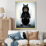 Black squirrel silhouette elegance - Squirrel Framed Canvas Art