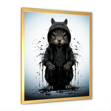 Black squirrel silhouette elegance - Squirrel Framed Canvas Art