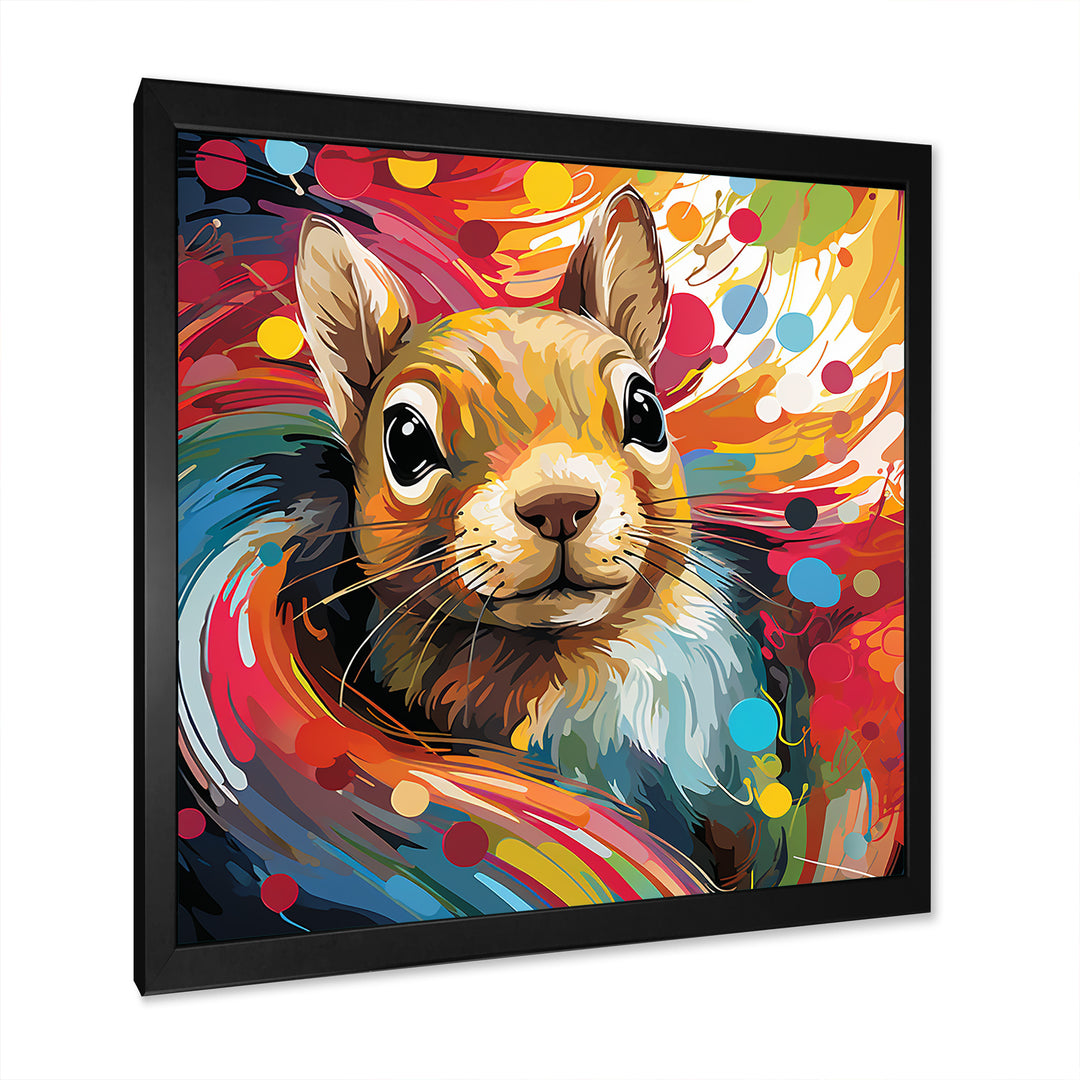 Colorful pop art squirrel portrait - Squirrel Large Canvas Wall Art