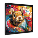 Colorful pop art squirrel portrait - Squirrel Large Canvas Wall Art