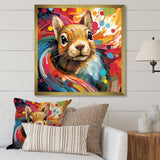 Colorful pop art squirrel portrait - Squirrel Large Canvas Wall Art