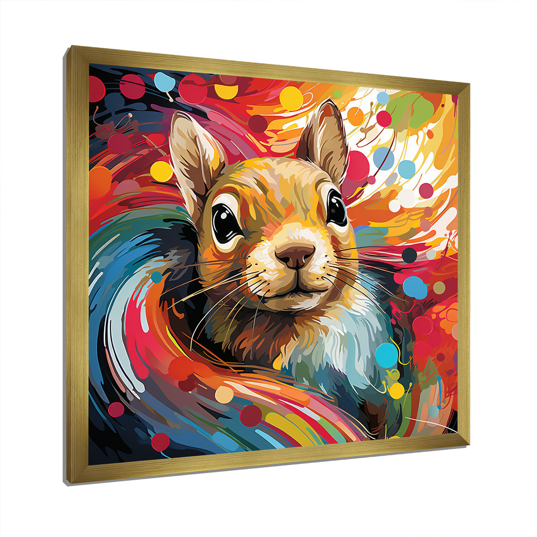 Colorful pop art squirrel portrait - Squirrel Large Canvas Wall Art