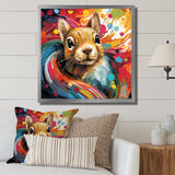 Colorful pop art squirrel portrait - Squirrel Large Canvas Wall Art