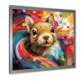Colorful pop art squirrel portrait - Squirrel Large Canvas Wall Art