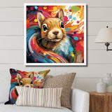Colorful pop art squirrel portrait - Squirrel Large Canvas Wall Art