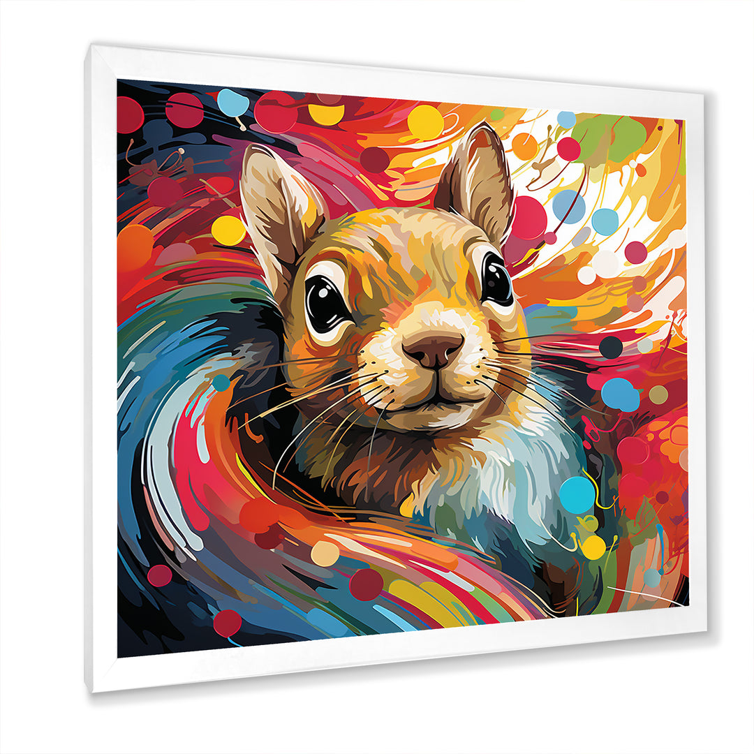 Colorful pop art squirrel portrait - Squirrel Large Canvas Wall Art