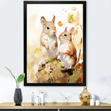 Cute Squirrel Playtime - Squirrel Bedroom Wall Art